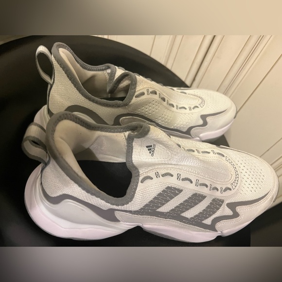 ADIDAS Impact FLX White Silver Grey Football Training Shoes Sneakers Mens 9.5 - Picture 4 of 11